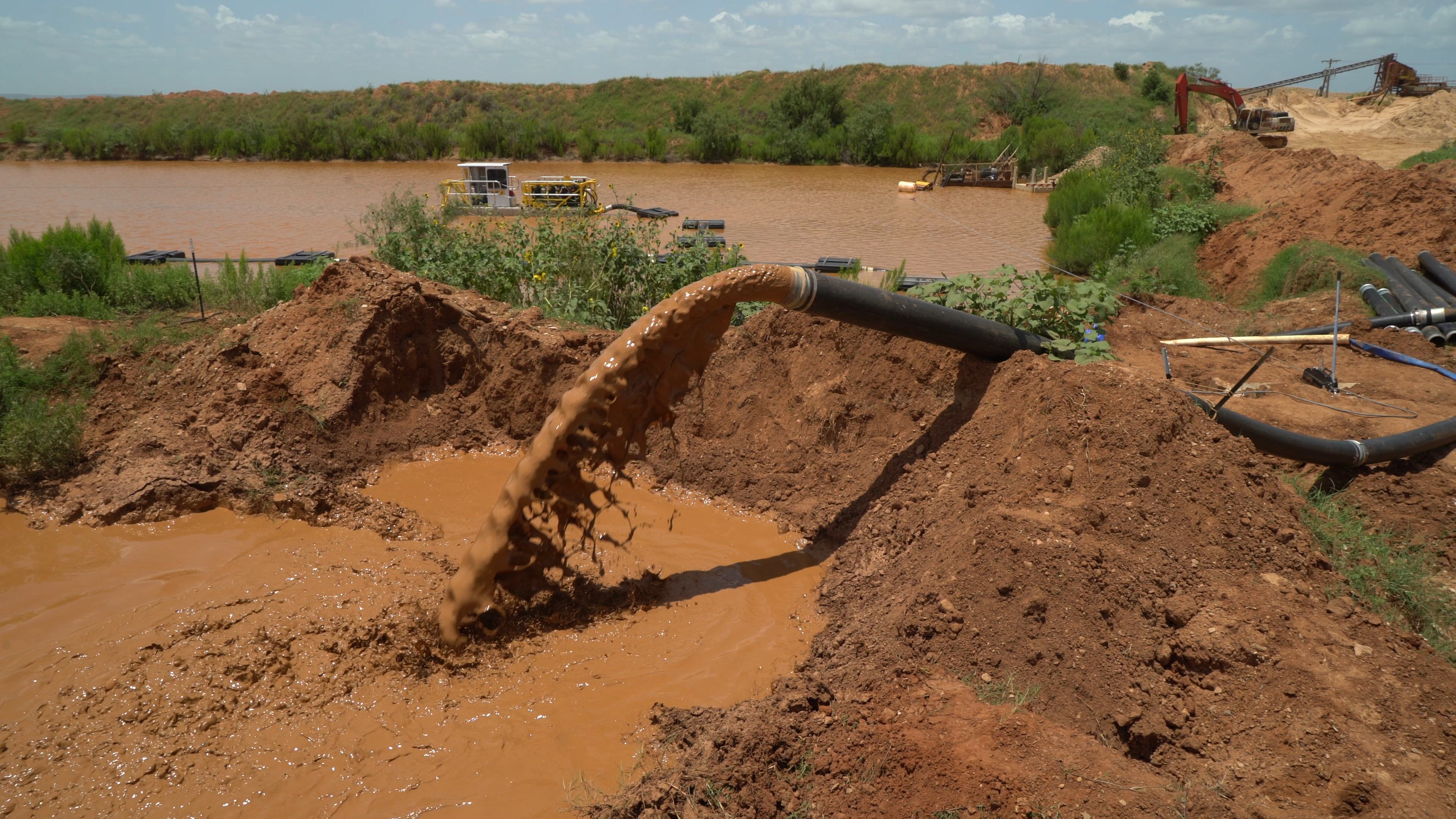 a dredger working on a mine